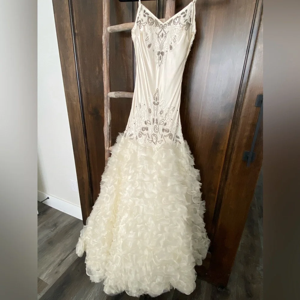 Sue Wong Silk Beaded Wedding Dress - Picture 2 of 16